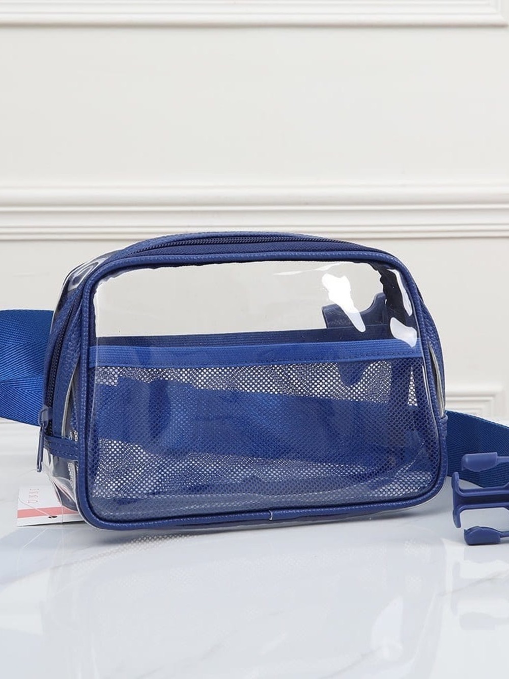 Clear Blue Mesh Crossbody Bag